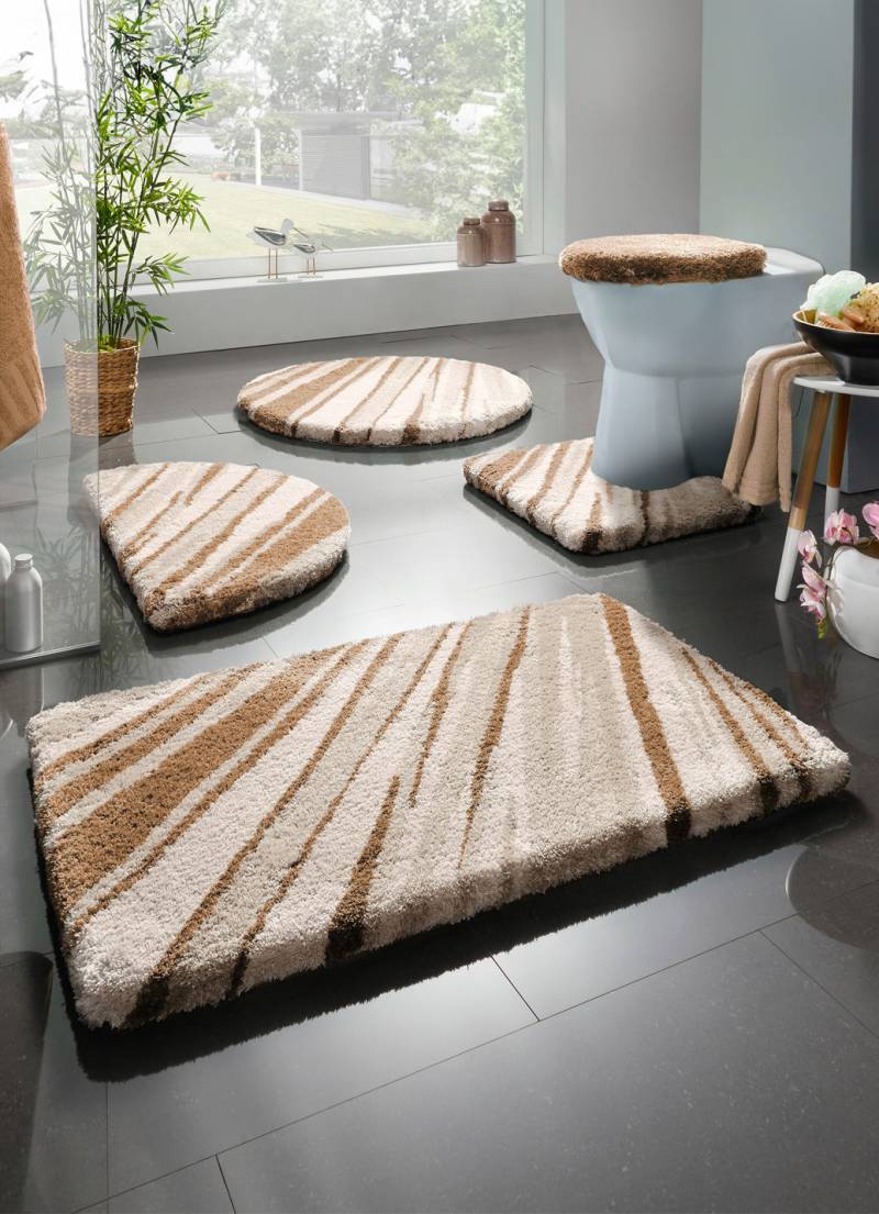 Badgarnitur von Kleine Wolke, Größe 108 (Stand-WC-Vorleger, 50/ 55 cm), Beige von KLEINE WOLKE