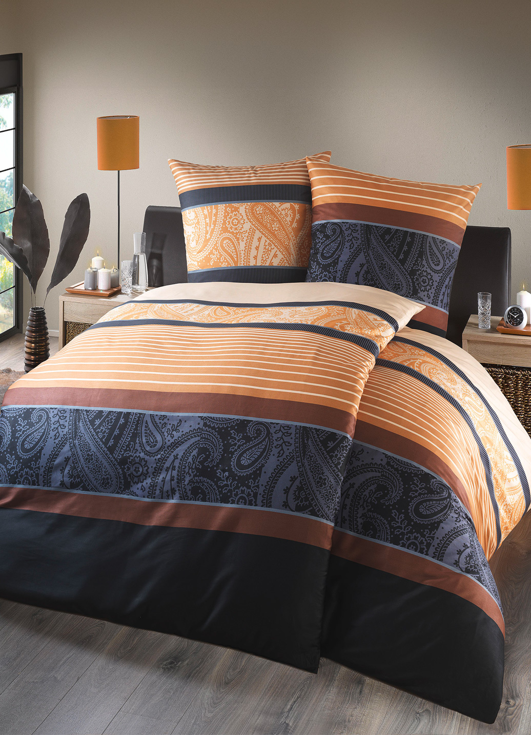 Bettwäsche-Garnitur von Kleine Wolke, Größe 115 (80x80 cm + 155x220 cm), Beige von KLEINE WOLKE