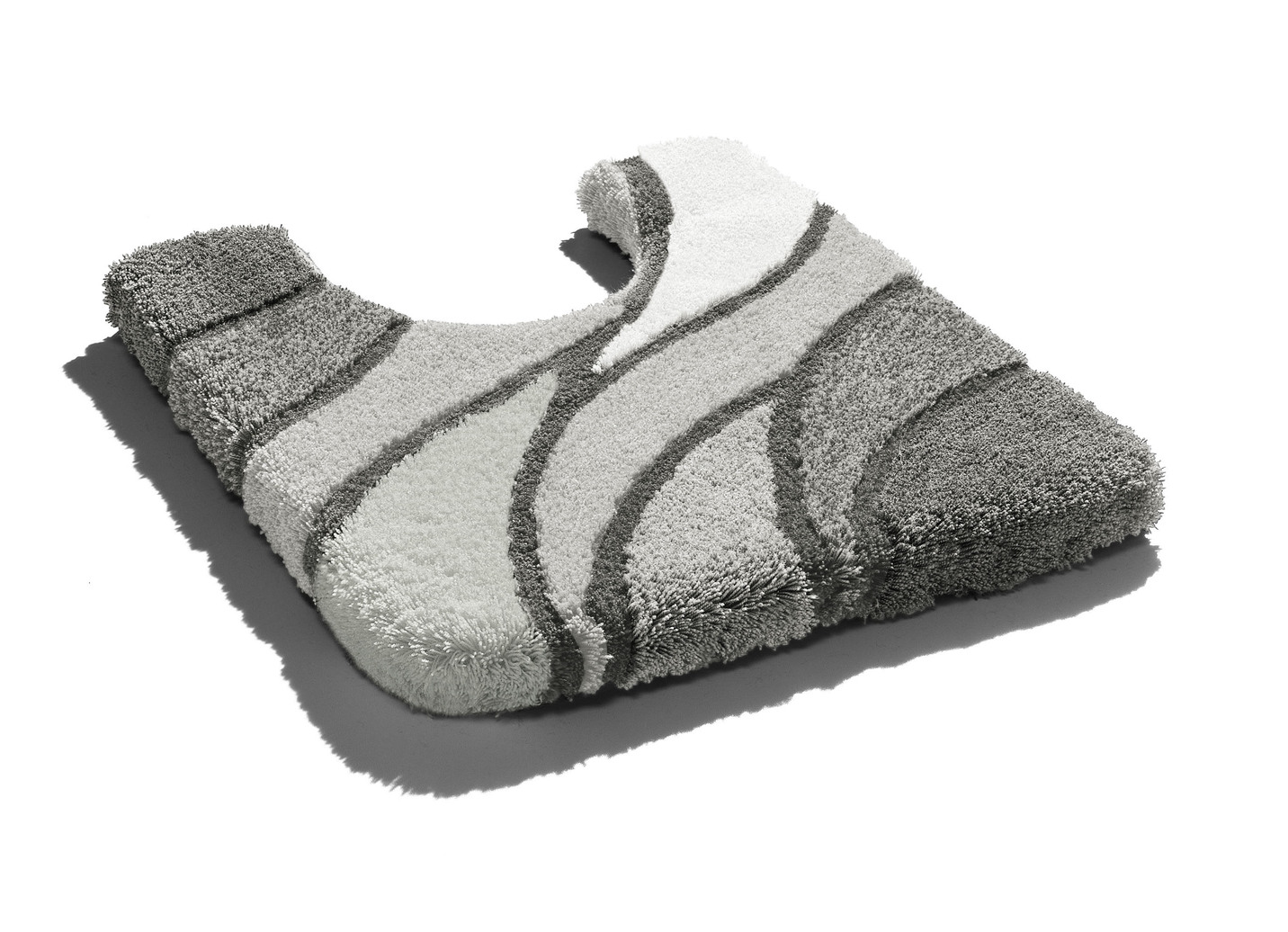 Kleine Wolke Badgarnitur in Table Tuft Qualität, Größe 108 (Stand-WC-Vorleger, 50/ 55 cm), Grau von KLEINE WOLKE