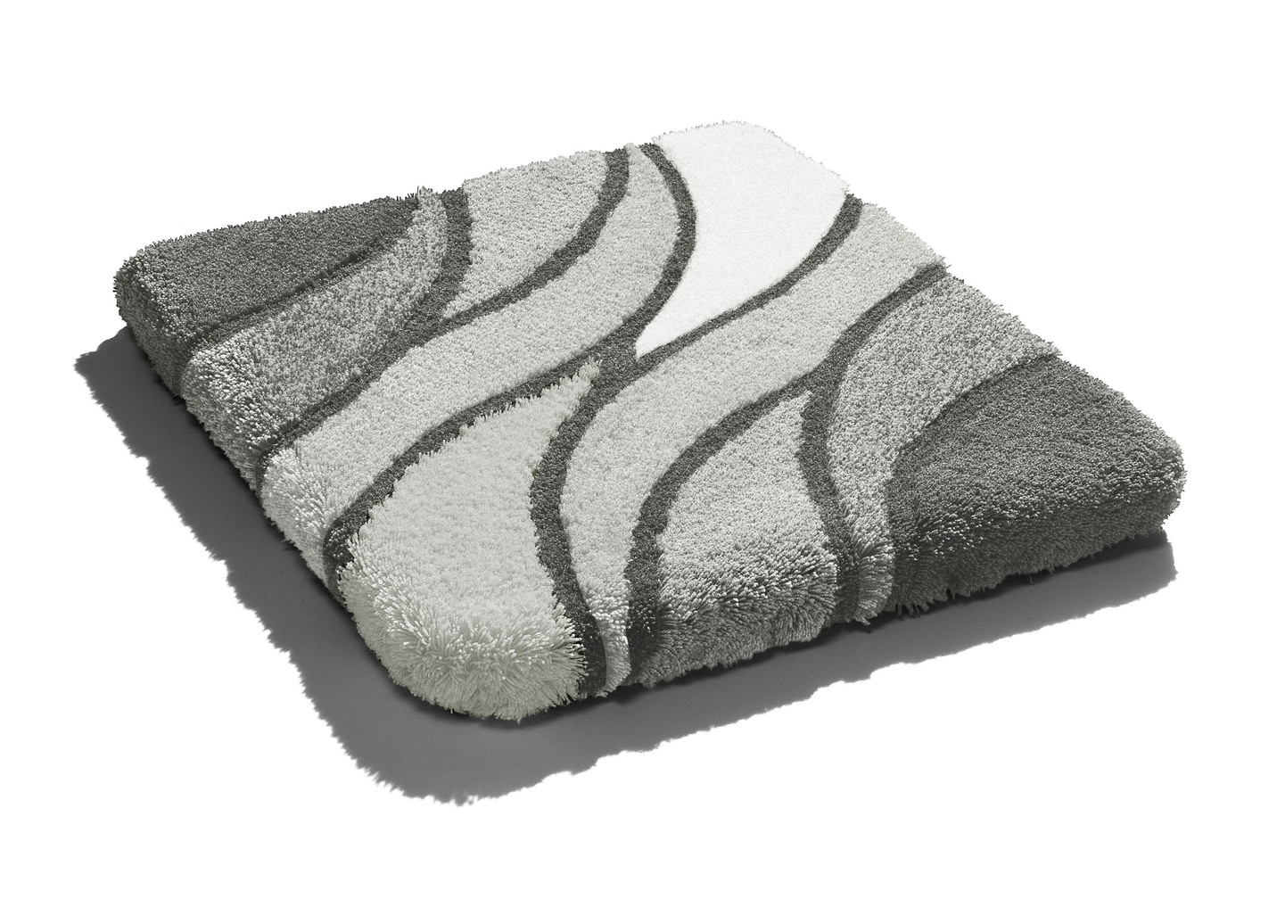 Kleine Wolke Badgarnitur in Table Tuft Qualität, Größe 109 (Hänge-WC-Vorleger, 50/ 55 cm), Grau von KLEINE WOLKE