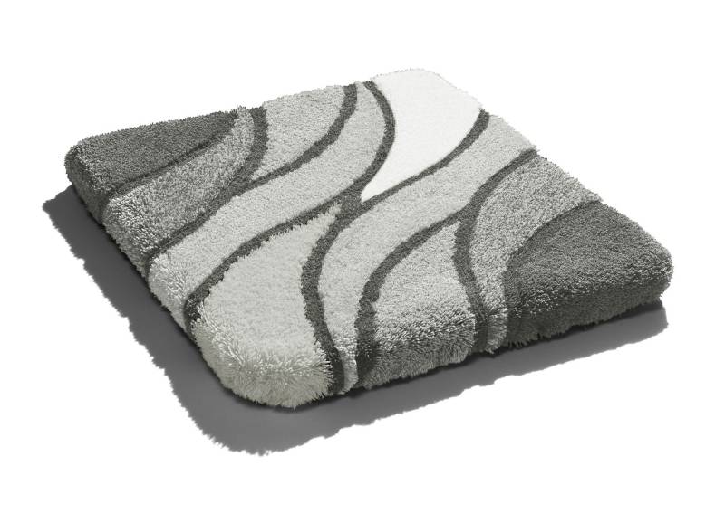 Kleine Wolke Badgarnitur in Table Tuft Qualität, Größe 109 (Hänge-WC-Vorleger, 50/ 55 cm), Grau von KLEINE WOLKE