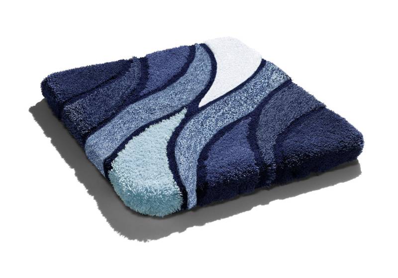 Kleine Wolke Badgarnitur in Table Tuft Qualität, Größe 109 (Hänge-WC-Vorleger, 50/ 55 cm), Blau von KLEINE WOLKE