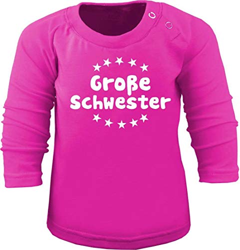 Baby/Kinder T-Shirt langarm mit Druck Große Schwester (Farbe fuchsia) (Größe 4/5-104/116) von Kleiner Fratz