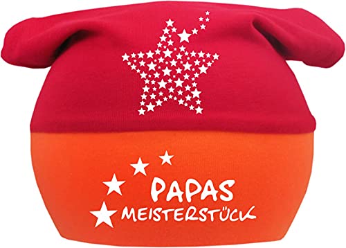 Kleiner Fratz Baby Kopftuch Mütze Multicolor Stern (Farbe rot-orange) (Gr. 1 (56-74) Papas Meisterstück von Kleiner Fratz