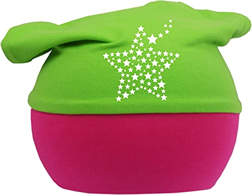 Kleiner Fratz Baby Kopftuch Mütze Multicolor Stern (Farbe Lime-pink) (Gr. 3 (98-122) von Kleiner Fratz