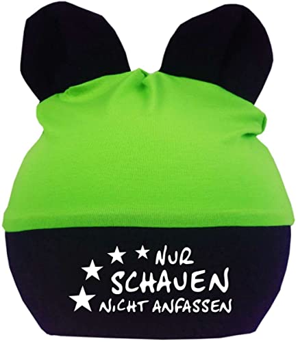 Kleiner Fratz Baby Ohren Mütze Multicolor (Farbe Lime-Navy) (Gr. 1 (0-74) Nur schauen Nicht anfassen von Kleiner Fratz