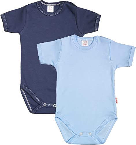 KLEKLE Baby Body - Body Kurzarm Unisex - 2er-Pack - mit Druckknöpfen - 100% Baumwolle - Babykleidung von KLEKLE