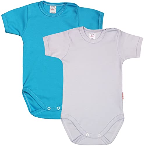 KLEKLE Baby Body - Body Kurzarm Unisex - 2er-Pack - mit Druckknöpfen - 100% Baumwolle - Babykleidung von KLEKLE