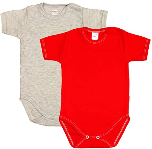 KLEKLE Baby Body - Body Kurzarm Unisex - 2er-Pack - mit Druckknöpfen - 100% Baumwolle - Babykleidung von KLEKLE