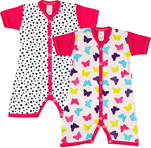 KLEKLE Baby Strampler Kurzarm - Kurzarm Schlafanzug - 2er-Pack - Baby Spieler mit Druckknöpfen - 100% Baumwolle - Babykleidung von KLEKLE