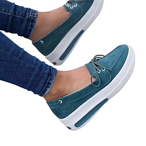 Freizeitschuhe Damen Einzelne Schuhe Plateau Loafers Flache Schuhe mit Keilabsatz Damenschuhe Pumps Schuhe Weichen Sohlen Bequem Walking Shoes Halbschuhe Slip-On Sportsschuhe Sommerschuhe von KLGR