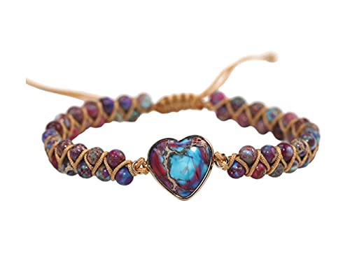 KLIYBGTHIJTP Frauen Boho Wickelarmbänder Naturstein Vielfalt Perlen Strang Armband, Nylon Stein von KLIYBGTHIJTP