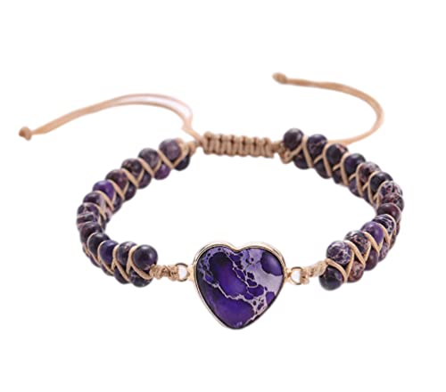 KLIYBGTHIJTP Frauen Boho Wickelarmbänder Naturstein Vielfalt Perlen Strang Armband, Nylon Stein von KLIYBGTHIJTP