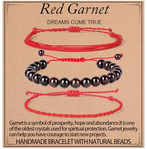 KLIYBGTHIJTP Heil-Armbänder, 6 mm, mattschwarzer Onyx, schwarze Perlenarmbänder für Männer und Frauen, mit 2 größenverstellbaren Armbändern, 8 mm, Stein von KLIYBGTHIJTP