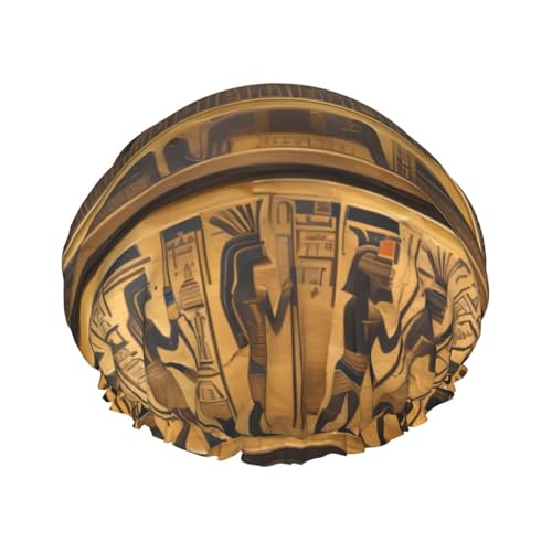 Ägypten Hieroglyphen Druck Leichte Duschhaube für Damen und Herren Wiederverwendbarer Hut Weiche Mütze und Badehaarkappe von KLJnmbb