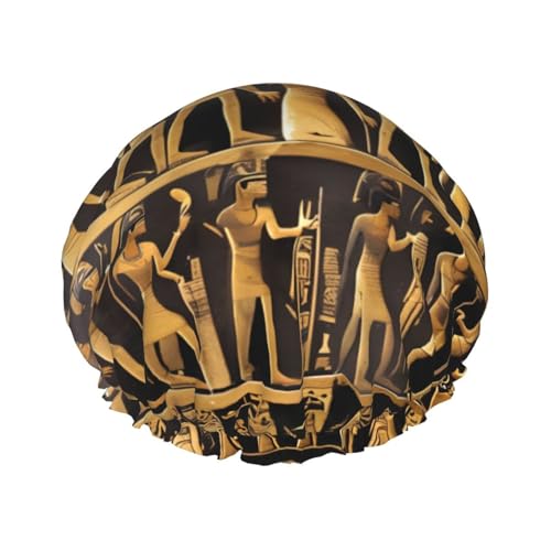 Ägypten Hieroglyphen Druck Leichte Duschhaube für Damen und Herren Wiederverwendbarer Hut Weiche Mütze und Badehaarkappe von KLJnmbb