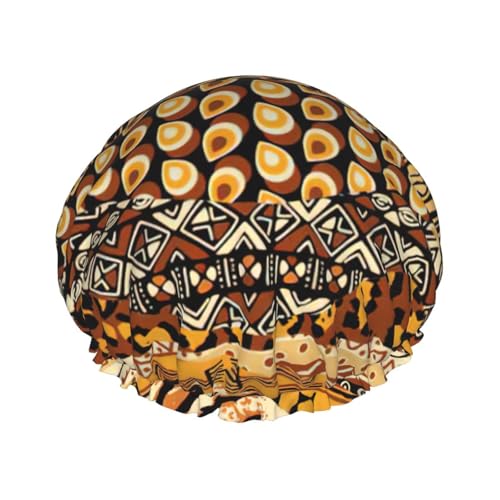 Afrikanischer Stil, Patchwork-Druck, leichte Duschhaube für Damen und Herren, wiederverwendbar, weicher Hut und Badehaarkappe von KLJnmbb