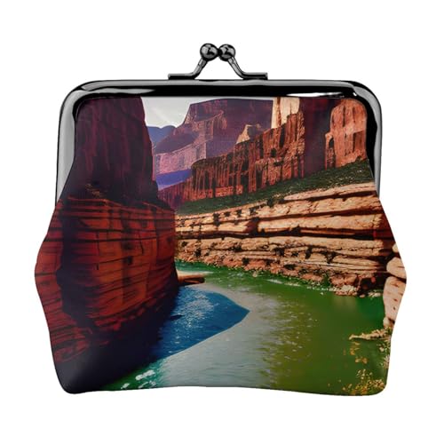 Grand Canyon Print Exquisite Kiss Lock Wallet Compact Versatile Women Coin Purse Small Zipper Pouch von KLJnmbb