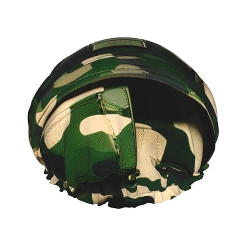 Green Army Digital Camouflage Print Leichte Duschhaube für Damen und Herren Wiederverwendbare Mütze Weiche Mütze und Badehaarkappe von KLJnmbb