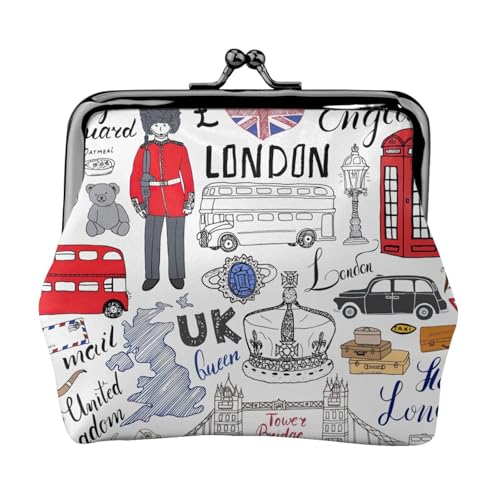 I Love London Print Exquisite Kiss Lock Geldbörse Kompakt Vielseitig Damen Münzbörse Kleine Reißverschlusstasche von KLJnmbb