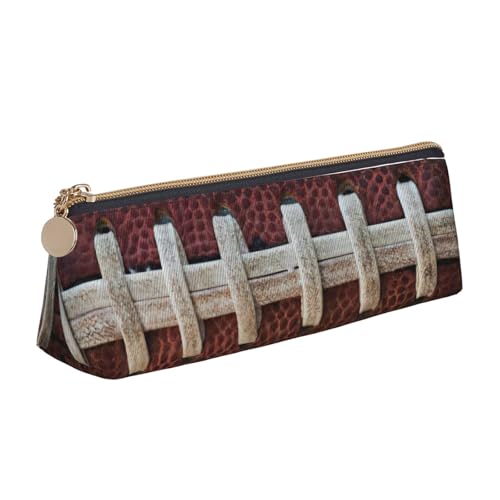 KLJnmbb American Football Federmäppchen mit Schnürsenkel-Druck, elegantes Federmäppchen, großes Fassungsvermögen, dreieckige Tasche mit Reißverschluss für Schreibwerkzeuge von KLJnmbb