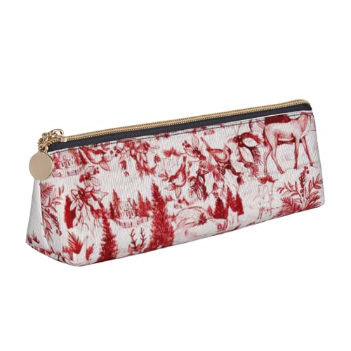 KLJnmbb Animal Wilderness Bär, Hirsch, elegantes Federmäppchen, großes Fassungsvermögen, dreieckige Tasche mit Reißverschluss für Schreibwerkzeuge von KLJnmbb