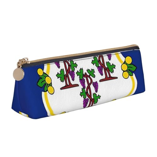 KLJnmbb Connecticut Elegantes Federmäppchen mit Staatsflaggen-Druck, großes Fassungsvermögen, dreieckige Tasche mit Reißverschluss für Schreibwerkzeuge von KLJnmbb