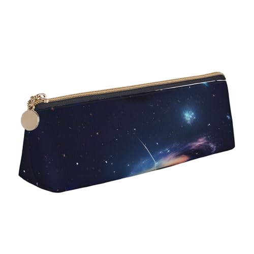 KLJnmbb Elegantes Federmäppchen mit Galaxie-Motiv im Universum, großes Fassungsvermögen, dreieckige Tasche mit Reißverschluss für Schreibwerkzeuge von KLJnmbb