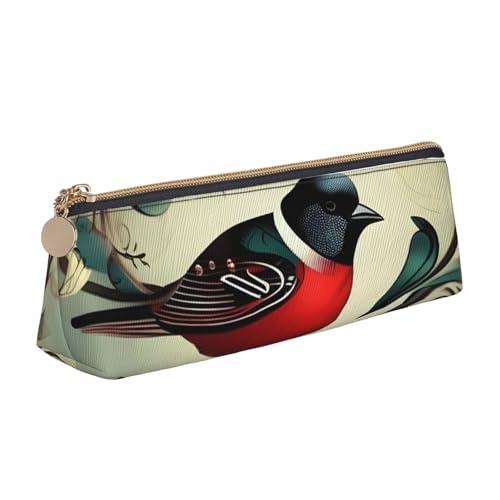 KLJnmbb Elegantes Federmäppchen mit Vogelmotiv, mit großem Fassungsvermögen, dreieckig, mit Reißverschluss, für Schreibwerkzeuge, Blaugrün von KLJnmbb