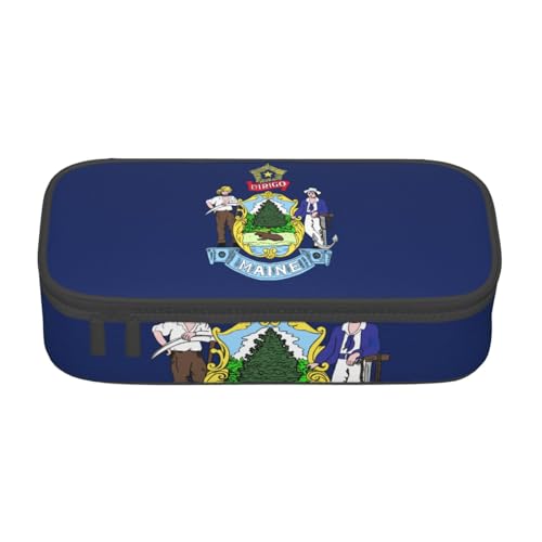 KLJnmbb Federmäppchen mit Maine State Flagge, 21,6 x 5,1 x 9,4 cm, funktionale Aufbewahrungstasche für Bürobedarf KLJnmbb Federmäppchen mit Maine State Flagge, 21,6 x 5,1 x 9,4 cm, funktionale Aufbewahrungstasche für Bürobedarf von KLJnmbb