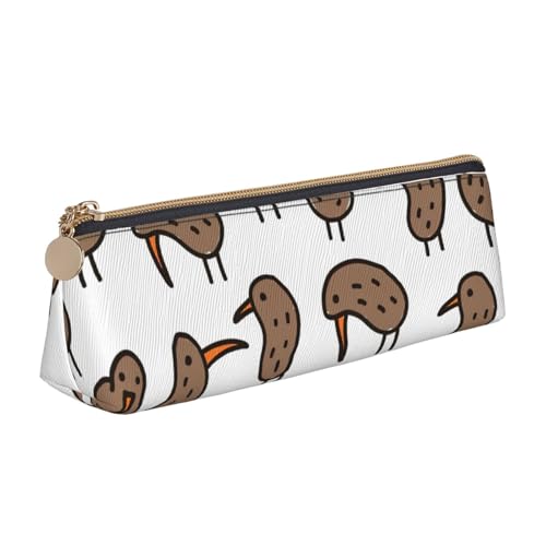 KLJnmbb Kiwi Birds Federmäppchen, niedlicher Druck, elegantes Federmäppchen, großes Fassungsvermögen, dreieckig, Tasche mit Reißverschluss für Schreibwerkzeuge von KLJnmbb