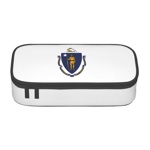 KLJnmbb Massachusetts Reise-Federmäppchen mit Staatsflagge, 21,6 x 5,1 x 9,4 cm, funktionale Aufbewahrungstasche für Bürobedarf KLJnmbb Massachusetts Reise-Federmäppchen mit Staatsflagge, 21,6 x 5,1 x 9,4 cm, funktionale Aufbewahrungstasche für Bürobedarf von KLJnmbb
