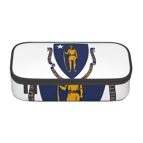 KLJnmbb Massachusetts Reise-Federmäppchen mit Staatsflagge, 21,6 x 5,1 x 9,4 cm, funktionale Aufbewahrungstasche für Bürobedarf KLJnmbb Massachusetts Reise-Federmäppchen mit Staatsflagge, 21,6 x 5,1 x 9,4 cm, funktionale Aufbewahrungstasche für Bürobedarf von KLJnmbb
