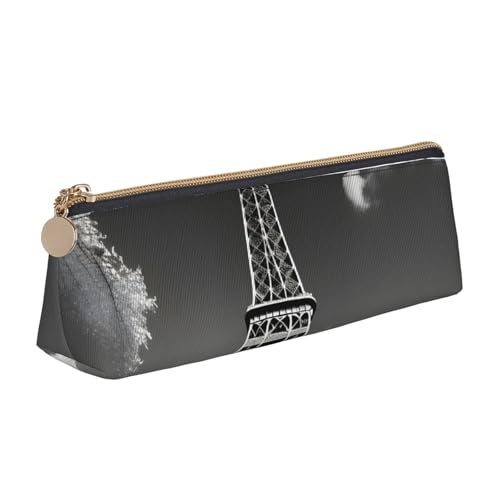 KLJnmbb Paris Eiffelturm und Wolkendruck, elegantes Federmäppchen, großes Fassungsvermögen, dreieckige Tasche mit Reißverschluss, für Schreibgeräte von KLJnmbb