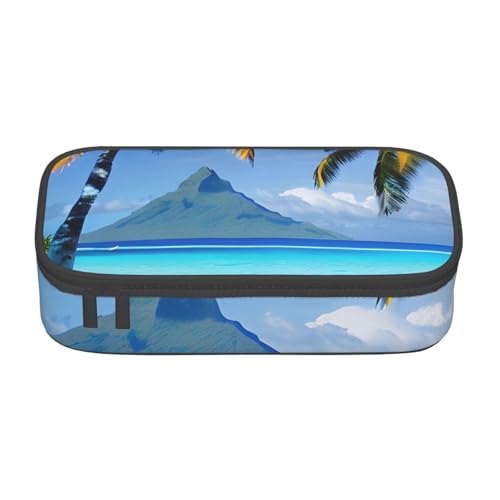 KLJnmbb Reise-Federmäppchen mit Tahiti-Stränden, 21,6 x 5,1 x 9,4 cm, funktionale Aufbewahrungstasche für Bürobedarf KLJnmbb Reise-Federmäppchen mit Tahiti-Stränden, 21,6 x 5,1 x 9,4 cm, funktionale Aufbewahrungstasche für Bürobedarf von KLJnmbb