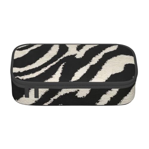 KLJnmbb Reise-Federmäppchen mit Zebra-Tiermuster, 21,6 x 5,1 x 9,4 cm, funktionale Aufbewahrungstasche für Bürobedarf von KLJnmbb