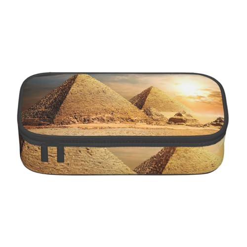 KLJnmbb Reise-Federmäppchen mit ägyptischer Pyramide in Wüstendruck, 21,6 x 5,1 x 9,4 cm, funktionale Aufbewahrungstasche für Bürobedarf KLJnmbb Reise-Federmäppchen mit ägyptischer Pyramide in Wüstendruck, 21,6 x 5,1 x 9,4 cm, funktionale Aufbewahrungstasche für Bürobedarf von KLJnmbb