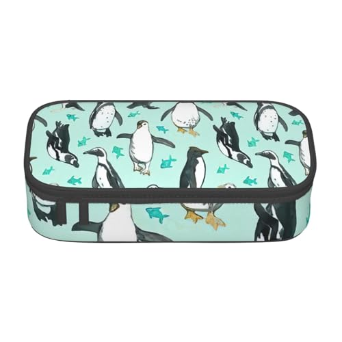 KLJnmbb Reise-Federmäppchen mit niedlichem Pinguin-Druck, 21,6 x 5,1 x 9,4 cm, funktionale Aufbewahrungstasche für Bürobedarf KLJnmbb Reise-Federmäppchen mit niedlichem Pinguin-Druck, 21,6 x 5,1 x 9,4 cm, funktionale Aufbewahrungstasche für Bürobedarf von KLJnmbb