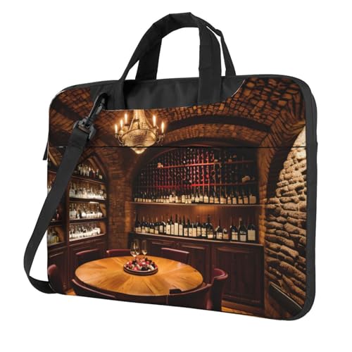 KLJnmbb Rotweinkeller mit Bilderdruck, praktische Tasche, stilvolle und schützende Laptoptasche, vielseitig, weiche Tasche für Damen und Herren, Schwarz , 15.6 inch KLJnmbb Rotweinkeller mit Bilderdruck, praktische Tasche, stilvolle und schützende Laptoptasche, vielseitig, weiche Tasche für Damen und Herren, Schwarz , 15.6 inch von KLJnmbb