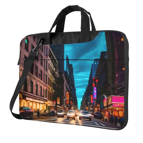 KLJnmbb Street Of New York City Print Praktische Tasche Stilvolle und schützende Laptoptasche Vielseitige Weiche Tasche für Damen Herren, Schwarz , 15.6 inch KLJnmbb Street Of New York City Print Praktische Tasche Stilvolle und schützende Laptoptasche Vielseitige Weiche Tasche für Damen Herren, Schwarz , 15.6 inch von KLJnmbb