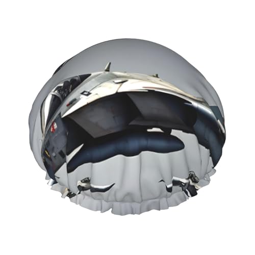 Leichte Duschhaube für Damen und Herren, Motiv: Flugzeugkampfjets, wiederverwendbar, weicher Hut und Badehaarkappe von KLJnmbb