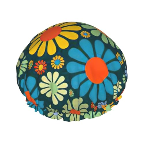 Leichte Duschhaube mit Hippie-Muster, für Damen und Herren, wiederverwendbar, weicher Hut und Badehaarkappe von KLJnmbb