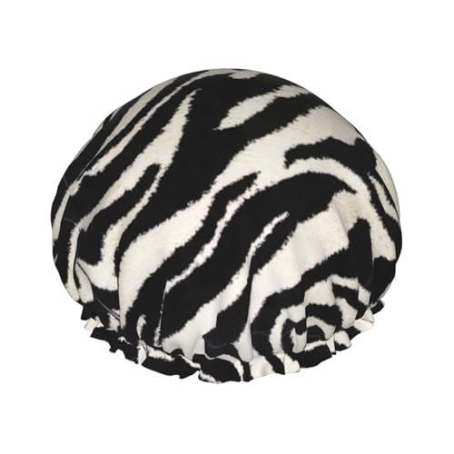 Leichte Duschhaube mit Zebra-Tierdruck, für Damen und Herren, wiederverwendbar, weicher Hut und Badehaarkappe von KLJnmbb