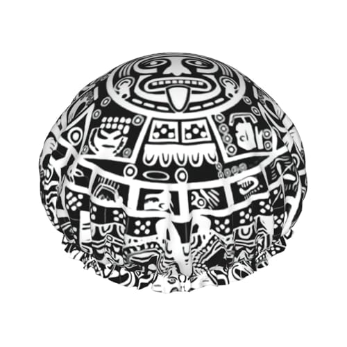 Maya-Kalender, Motiv: Ende der Welt, leichte Duschhaube für Damen und Herren, wiederverwendbar, weicher Hut und Badehaarkappe Maya-Kalender, Motiv: Ende der Welt, leichte Duschhaube für Damen und Herren, wiederverwendbar, weicher Hut und Badehaarkappe von KLJnmbb