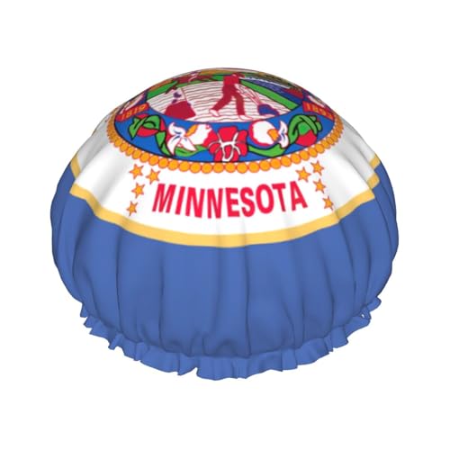 Minnesota State Flag Print Leichte Duschhaube für Damen und Herren Wiederverwendbarer Hut Weicher Hut und Badehaarkappe von KLJnmbb