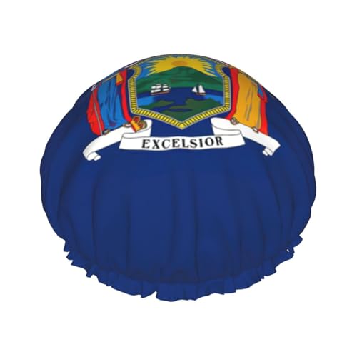 New York State Flag Print Leichte Duschhaube für Damen und Herren Wiederverwendbare Mütze Weiche Mütze und Badehaarkappe von KLJnmbb