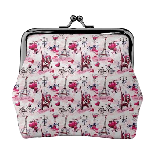 Paris Eiffelturm Frankreich Druck Exquisite Kusslock-Geldbörse Kompakt Vielseitig Damen Münzbörse Kleine Reißverschlusstasche von KLJnmbb