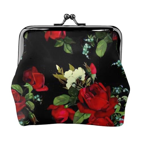 Schöne Rose Geschenk Druck Exquisite Kiss Lock Geldbörse Kompakt Vielseitig Damen Münzbörse Kleine Reißverschlusstasche von KLJnmbb