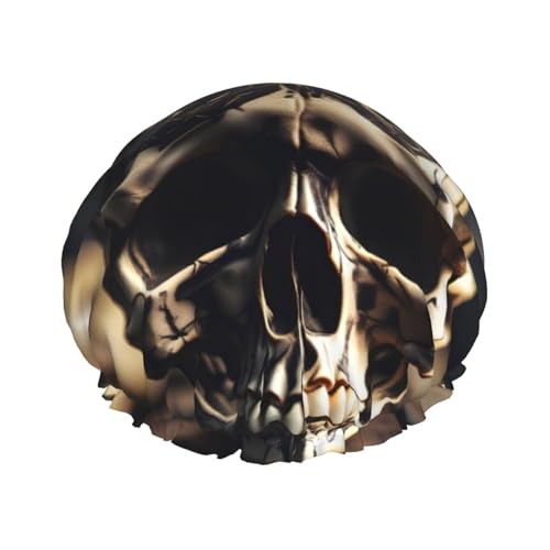 Skull Rock Roll Skelett Knochen Print Leichte Duschhaube für Damen und Herren Wiederverwendbare Mütze Weiche Mütze und Badehaarkappe von KLJnmbb
