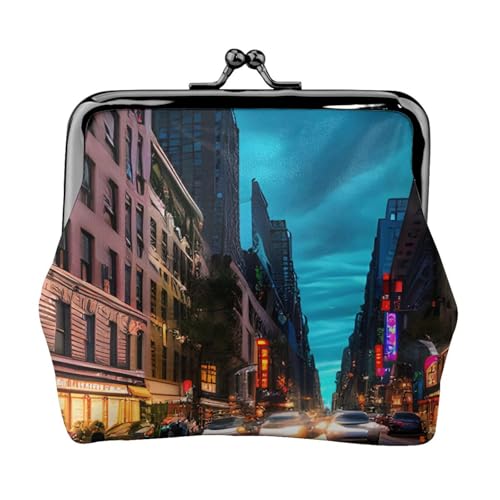 Streets of New York City Print Exquisite Kiss Lock Wallet Compact Versatile Women Coin Purse Small Zipper Pouch von KLJnmbb